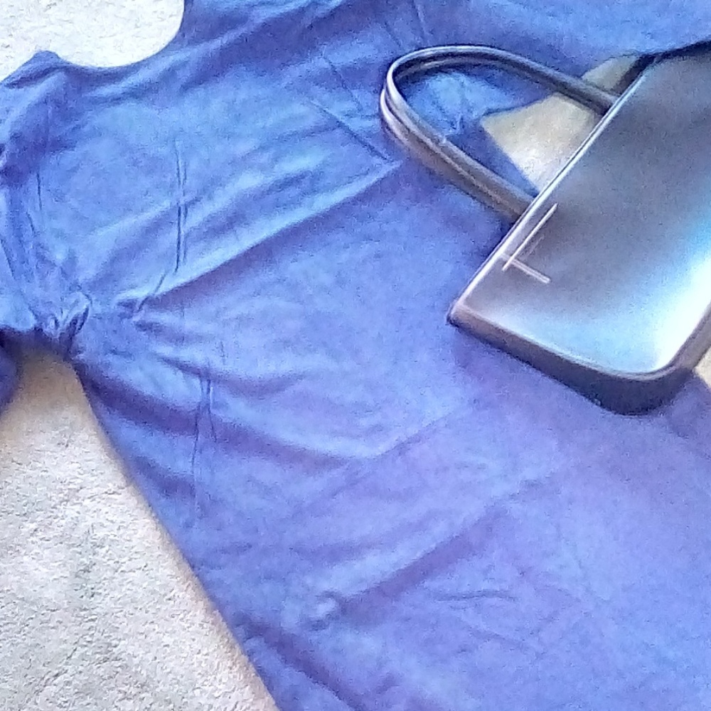 Vintage AMBRIA Blue Suede Leather Dress